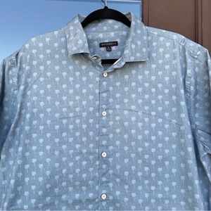 Devereux Blue-Grey with Allover Palm Trees S/S B/U Shirt XL